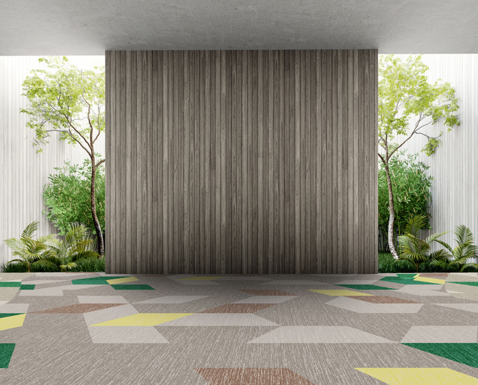 Multicut Mid Century Modern Office Carpet
