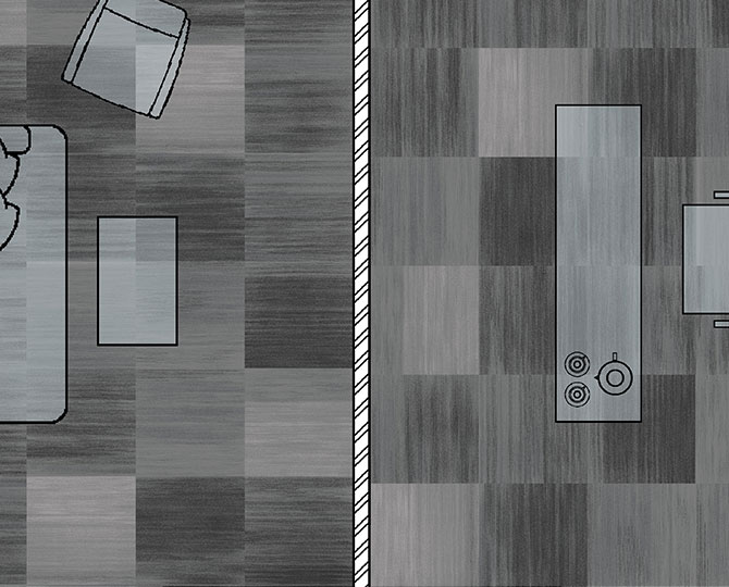 ABSTRAKT LINIEN GREY Loop Modern Commercial Carpet Tiles