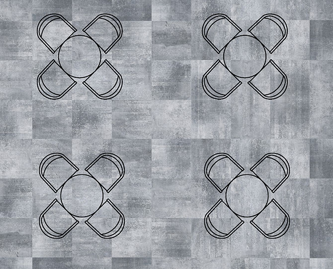 ART VISUAL Grey-2 Loop Modern Commercial Carpet Tiles