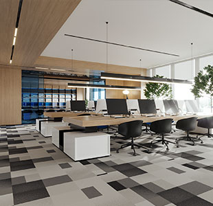 Streuwürfel White Loop Modern Commercial Carpet Tiles