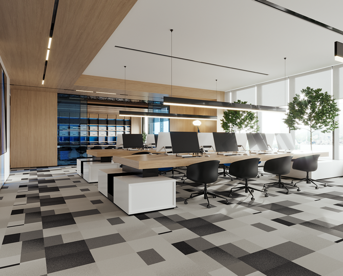 Streuwürfel White Loop Modern Commercial Carpet Tiles