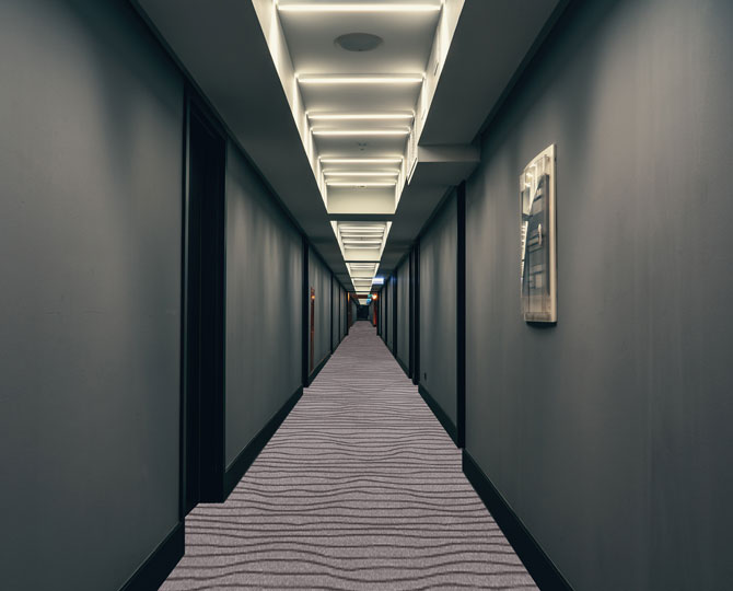 Grey Loop Striped Hotel Carpet
