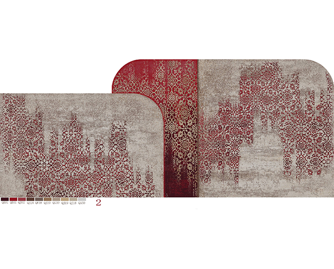 Red Modern Abstract Rug