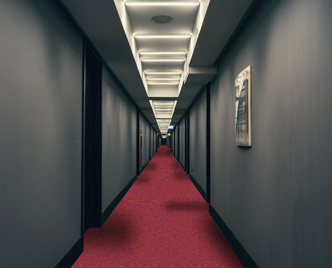 Red Loop Simple Plain Color Carpet