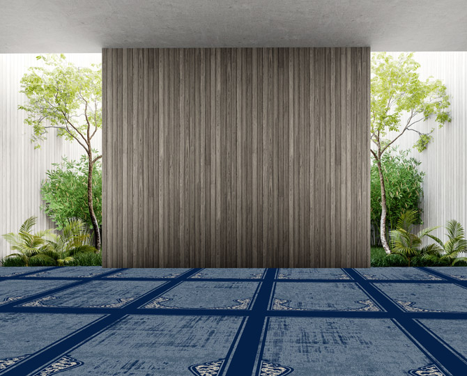 Blauer Schnitt Traditioneller Gebetsraum Teppich